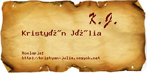 Kristyán Júlia névjegykártya